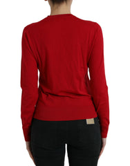 Dolce & Gabbana Red Wool Knitted Crew Neck Pullover Sweater -   -  Dolce & Gabbana.