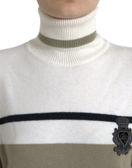 Dolce & Gabbana Multicolor Stripe Wool Logo Pullover Sweater - - Dolce & Gabbana.