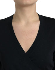 Dolce & Gabbana Black Wool V-neck Crossed Cardigan Sweater -   -  Dolce & Gabbana.