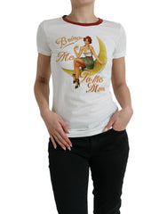 Dolce & Gabbana White Bring Me To The Moon T-shirt Top -   -  Dolce & Gabbana.
