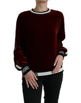 Dolce & Gabbana Bordeaux Velvet Round Neck Pullover Sweater -   -  Dolce & Gabbana.