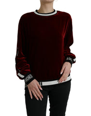 Dolce & Gabbana Bordeaux Velvet Round Neck Pullover Sweater -   -  Dolce & Gabbana.
