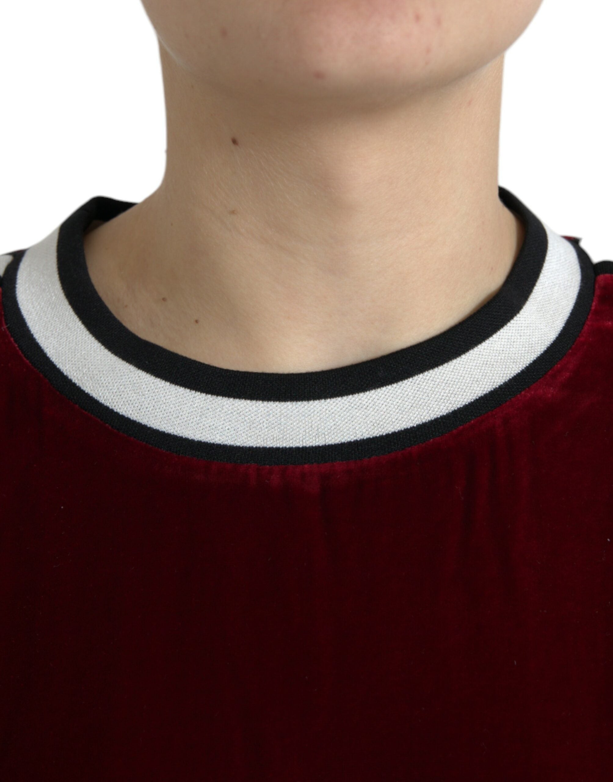 Dolce & Gabbana Bordeaux Velvet Round Neck Pullover Sweater -   -  Dolce & Gabbana. Dolce & Gabbana Bordeaux Velvet Round Neck Pullover Sweater -   -  Dolce & Gabbana.