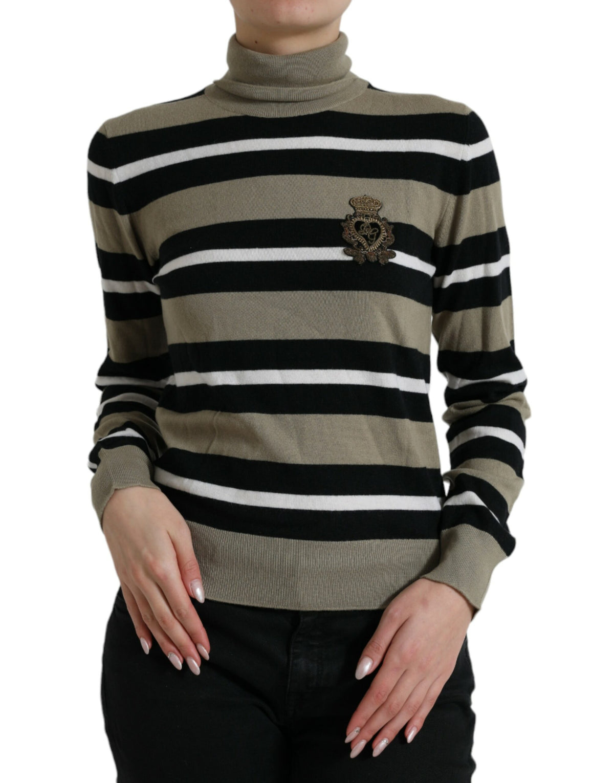 Dolce & Gabbana Multicolor Stripe Wool Logo Pullover Sweater -   -  Dolce & Gabbana.