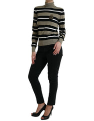 Dolce & Gabbana Multicolor Stripe Wool Logo Pullover Sweater -   -  Dolce & Gabbana.