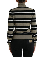 Dolce & Gabbana Multicolor Stripe Wool Logo Pullover Sweater -   -  Dolce & Gabbana.