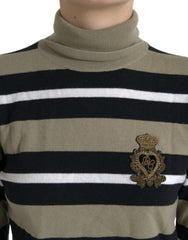 Dolce & Gabbana Multicolor Stripe Wool Logo Pullover Sweater -   -  Dolce & Gabbana.