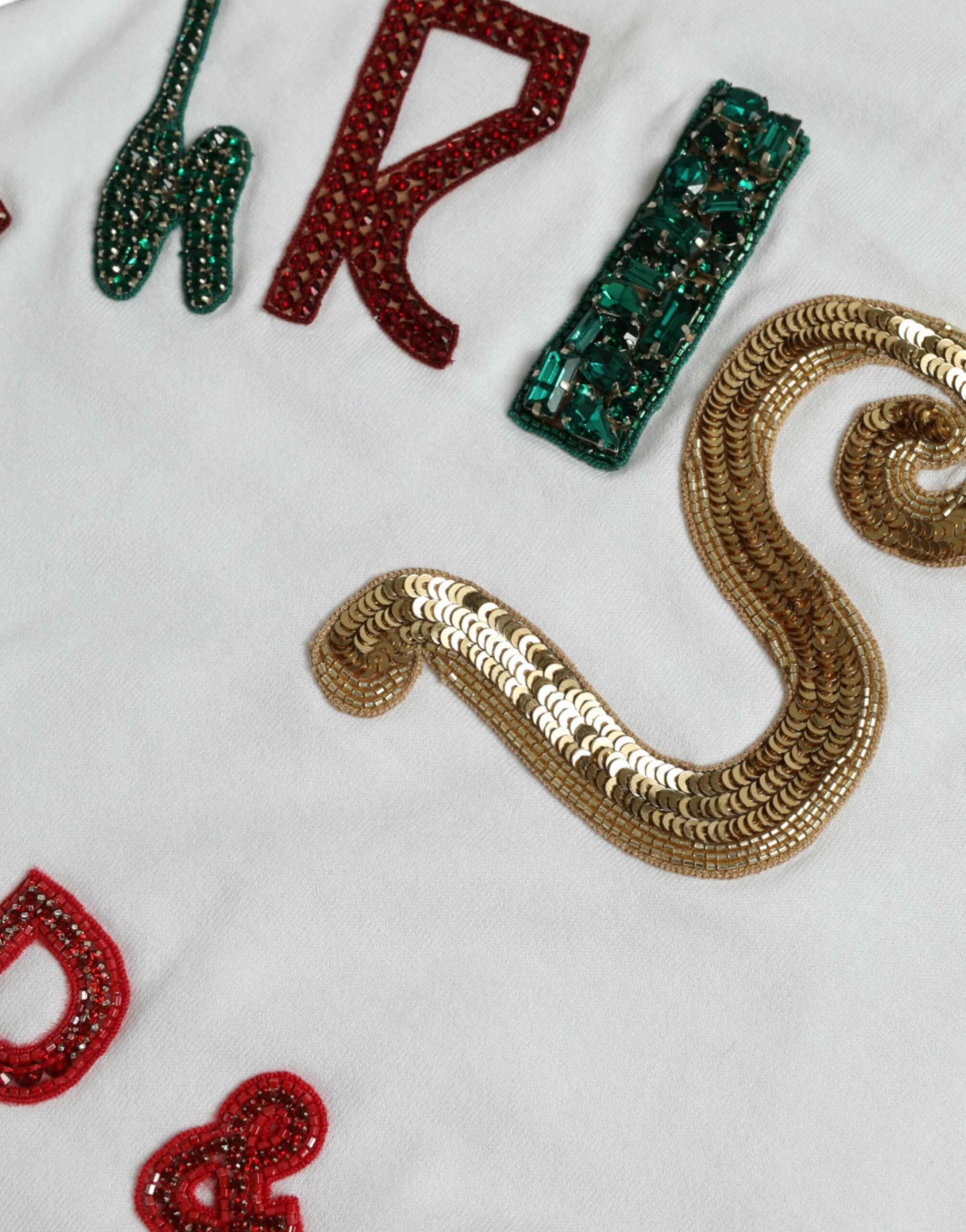 Dolce & Gabbana White Cotton Christmas Sequin Fur T-shirt -   -  Dolce & Gabbana. Dolce & Gabbana White Cotton Christmas Sequin Fur T-shirt -   -  Dolce & Gabbana.