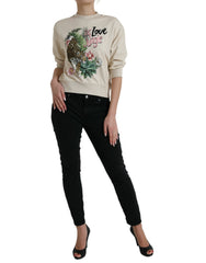 Dolce & Gabbana Beige Jungle Printed Cotton Pullover Sweater -   -  Dolce & Gabbana.
