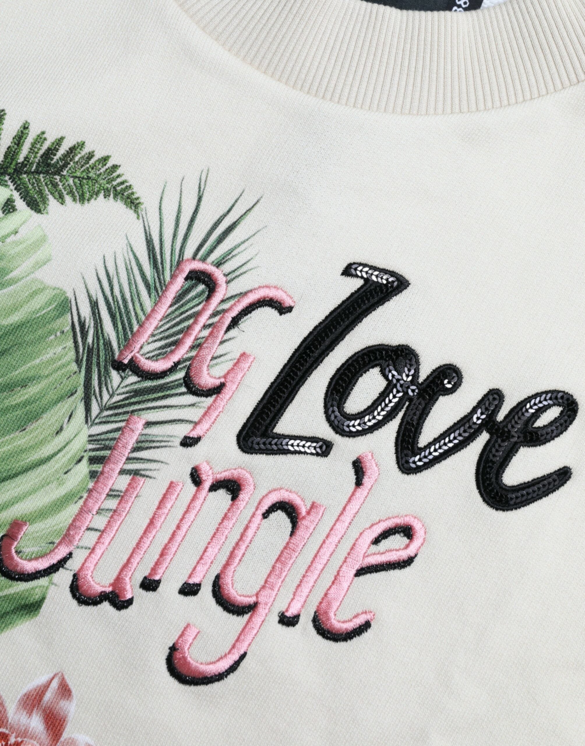 Dolce & Gabbana Beige Jungle Printed Cotton Pullover Sweater -   -  Dolce & Gabbana. Dolce & Gabbana Beige Jungle Printed Cotton Pullover Sweater -   -  Dolce & Gabbana.