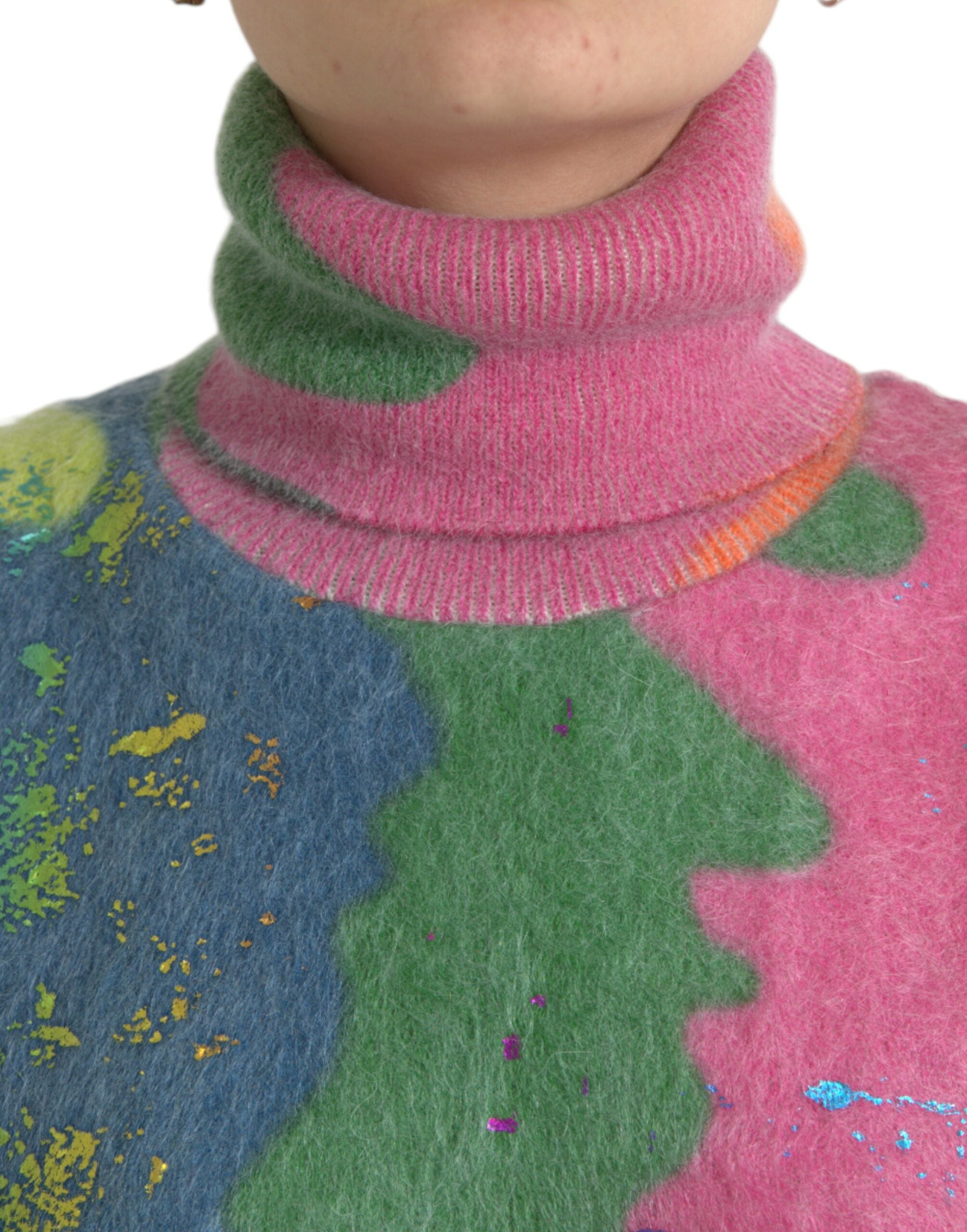 Dolce & Gabbana Multicolor Mohair Turtleneck Pullover Sweater -   -  Dolce & Gabbana. Dolce & Gabbana Multicolor Mohair Turtleneck Pullover Sweater -   -  Dolce & Gabbana.