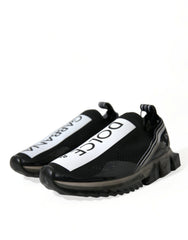 Dolce & Gabbana Black White Slip On Sneakers Sorrento Shoes -   -  Dolce & Gabbana.