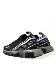 Dolce & Gabbana Black White Slip On Sneakers Sorrento Shoes -   -  Dolce & Gabbana.