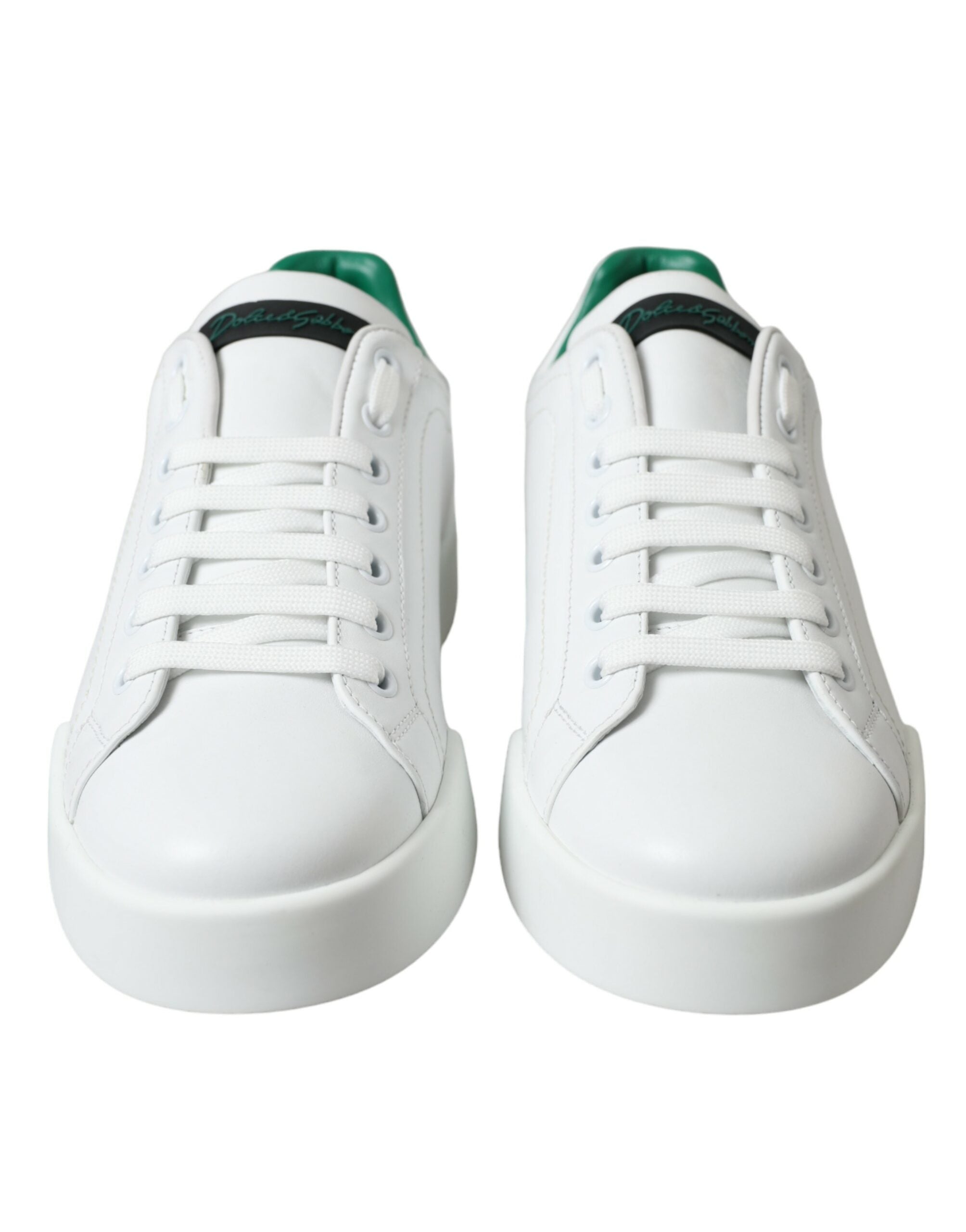 Dolce & Gabbana White Green Leather Portofino Sneakers Shoes -   -  Dolce & Gabbana. Dolce & Gabbana White Green Leather Portofino Sneakers Shoes -   -  Dolce & Gabbana.