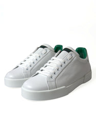 Dolce & Gabbana White Green Leather Portofino Sneakers Shoes -   -  Dolce & Gabbana.
