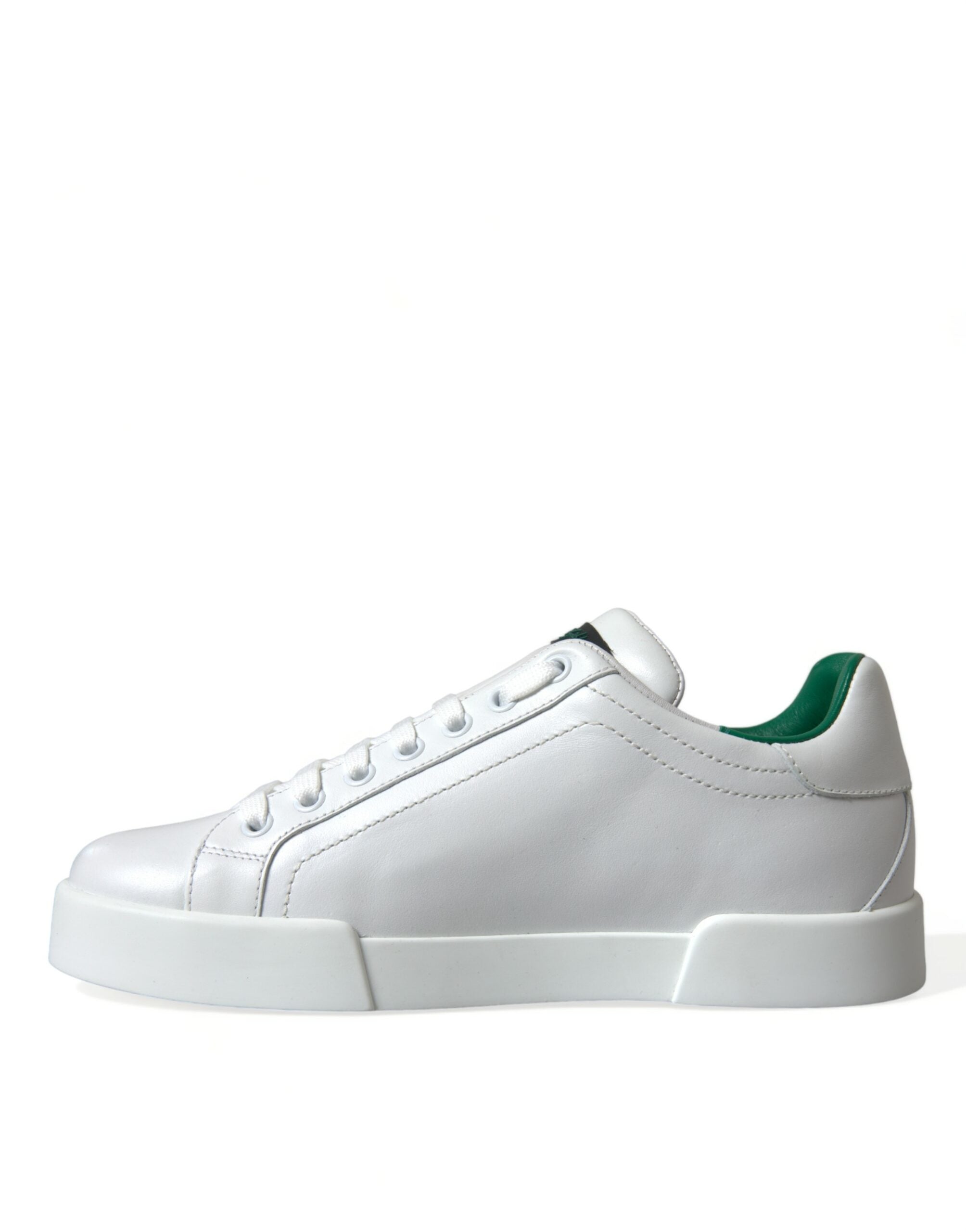 Dolce & Gabbana White Green Leather Portofino Sneakers Shoes -   -  Dolce & Gabbana. Dolce & Gabbana White Green Leather Portofino Sneakers Shoes -   -  Dolce & Gabbana.