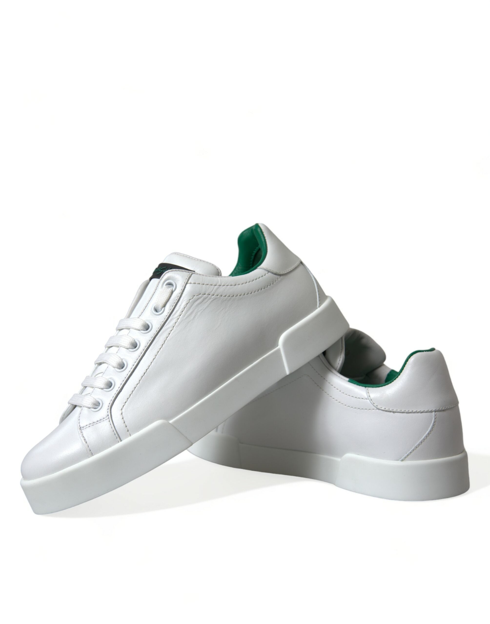 Dolce & Gabbana White Green Leather Portofino Sneakers Shoes -   -  Dolce & Gabbana. Dolce & Gabbana White Green Leather Portofino Sneakers Shoes -   -  Dolce & Gabbana.