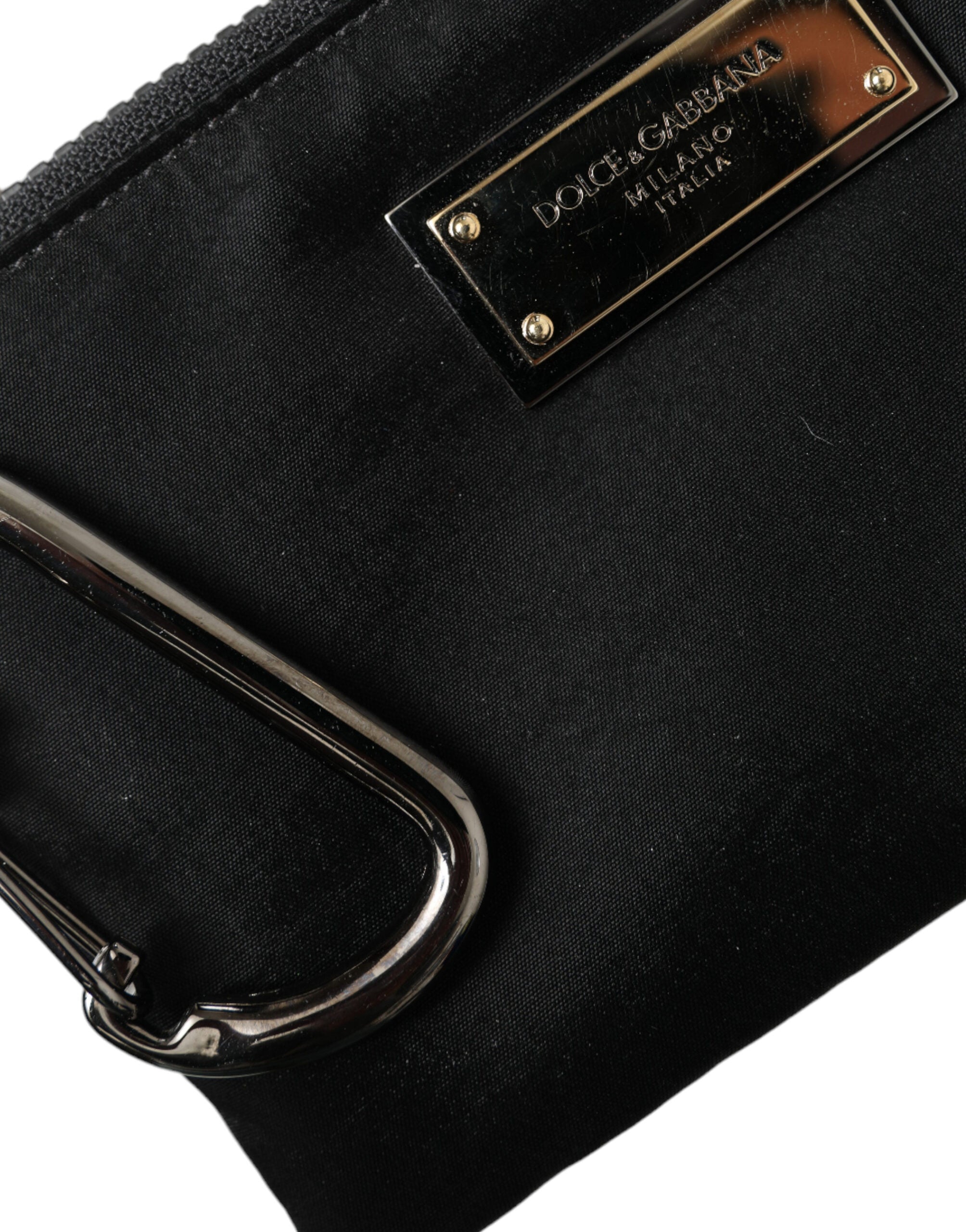 Dolce & Gabbana Black Nylon Logo Plaque Keyring Pouch Clutch Bag -   -  Dolce & Gabbana. Dolce & Gabbana Black Nylon Logo Plaque Keyring Pouch Clutch Bag -   -  Dolce & Gabbana.