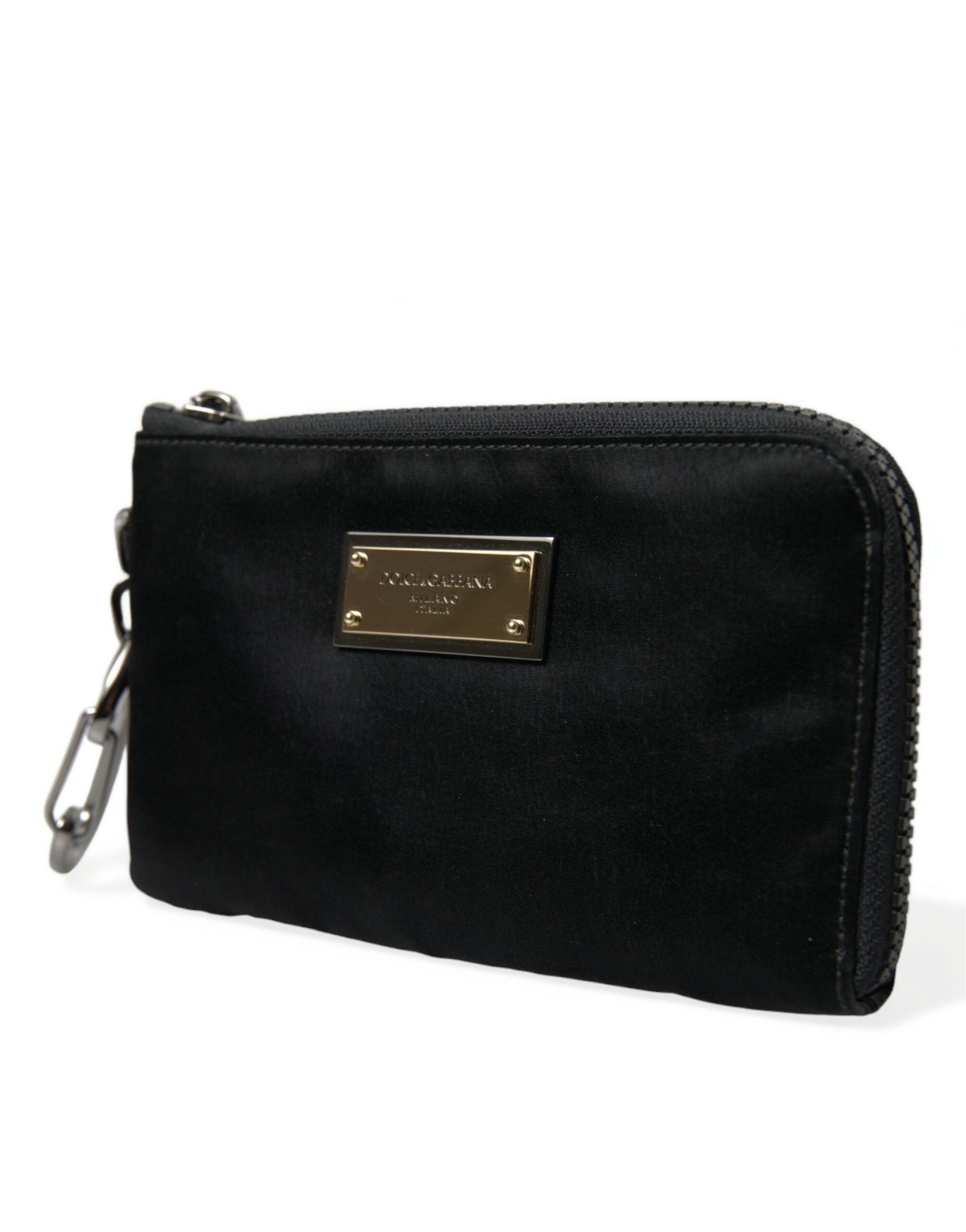 Dolce & Gabbana Black Nylon Logo Plaque Keyring Pouch Clutch Bag -   -  Dolce & Gabbana. Dolce & Gabbana Black Nylon Logo Plaque Keyring Pouch Clutch Bag -   -  Dolce & Gabbana.