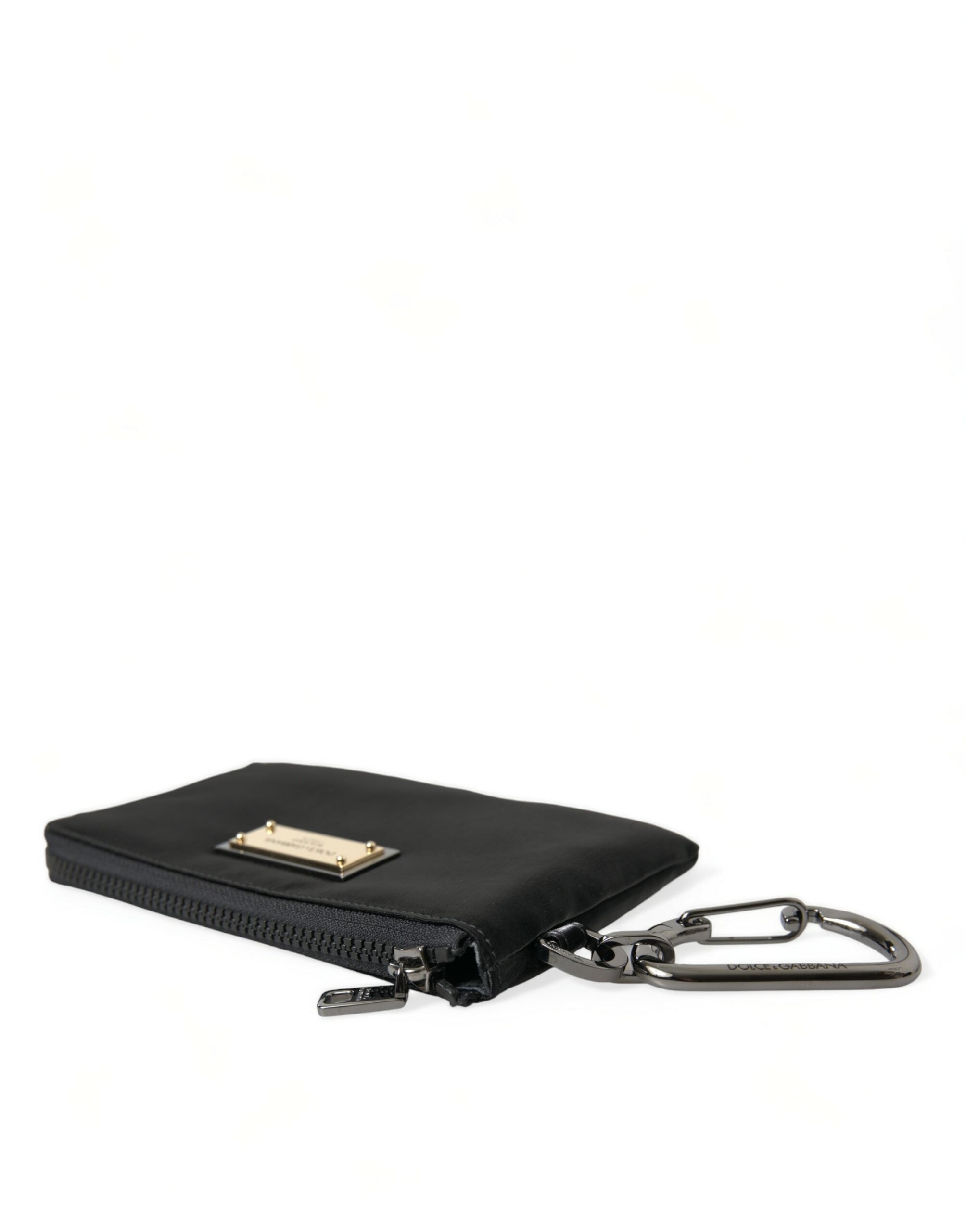Dolce & Gabbana Black Nylon Logo Plaque Keyring Pouch Clutch Bag -   -  Dolce & Gabbana. Dolce & Gabbana Black Nylon Logo Plaque Keyring Pouch Clutch Bag -   -  Dolce & Gabbana.