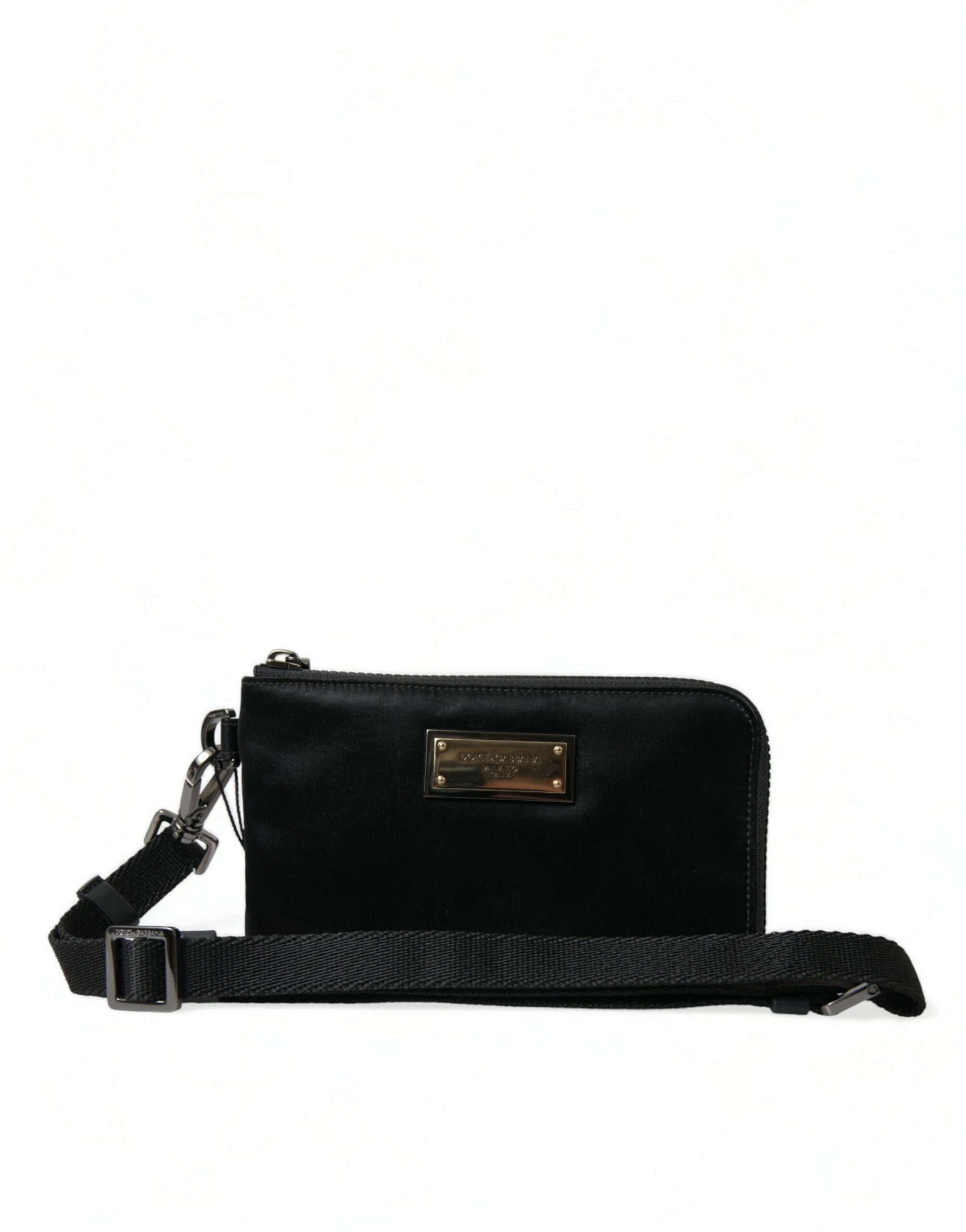 Dolce & Gabbana Black Nylon Logo Plaque Keyring Pouch Clutch Bag -   -  Dolce & Gabbana.