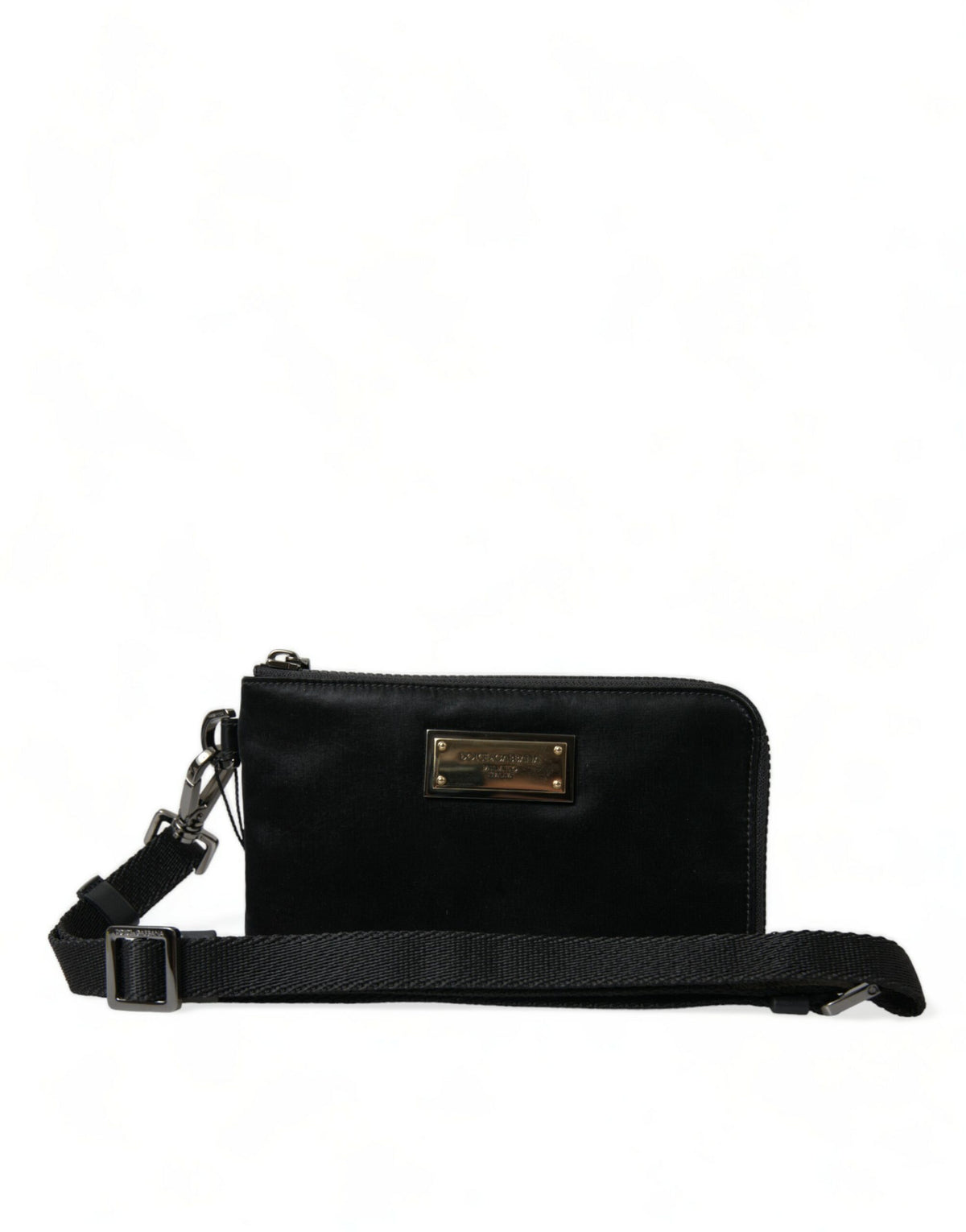Dolce & Gabbana Black Nylon Logo Plaque Keyring Pouch Clutch Bag -   -  Dolce & Gabbana.