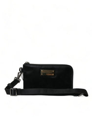 Dolce & Gabbana Black Nylon Logo Plaque Keyring Pouch Clutch Bag -   -  Dolce & Gabbana.