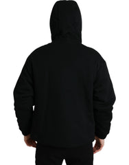 Dolce & Gabbana Black Cotton Hooded Logo Bomber Jacket -   -  Dolce & Gabbana.