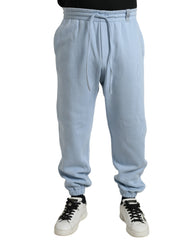 Dolce & Gabbana Light Blue Cotton Sweatpants Men Jogger Pants -   -  Dolce & Gabbana.
