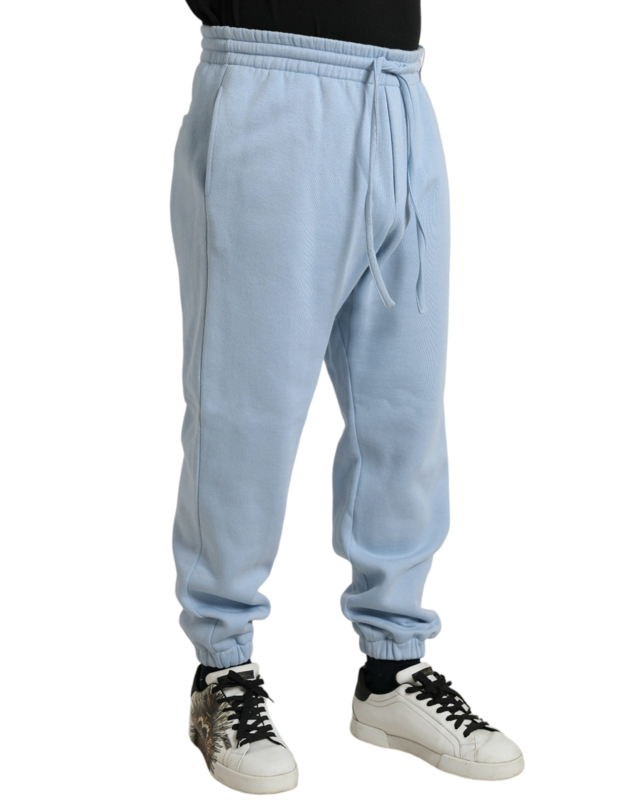 Dolce & Gabbana Light Blue Cotton Sweatpants Men Jogger Pants -   -  Dolce & Gabbana. Dolce & Gabbana Light Blue Cotton Sweatpants Men Jogger Pants -   -  Dolce & Gabbana.
