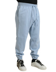 Dolce & Gabbana Light Blue Cotton Sweatpants Men Jogger Pants -   -  Dolce & Gabbana.