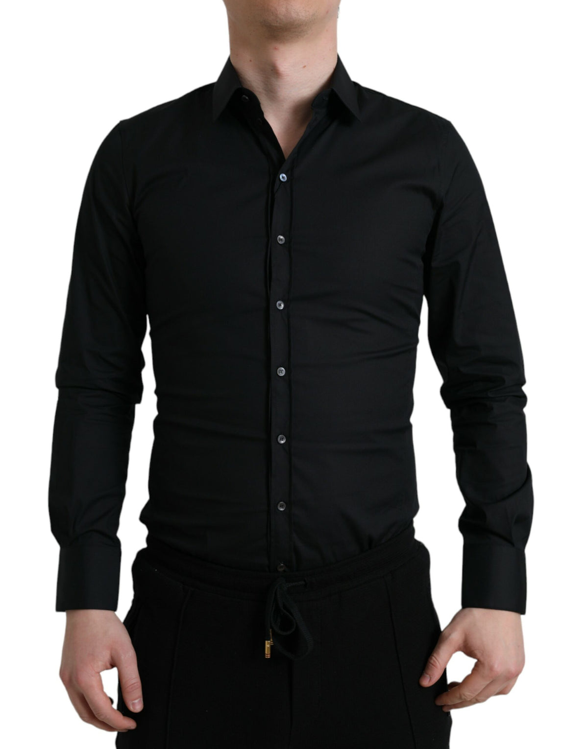 Dolce & Gabbana Black Cotton Stretch Slim Formal Dress Shirt -   -  Dolce & Gabbana.