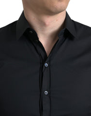 Dolce & Gabbana Black Cotton Stretch Slim Formal Dress Shirt -   -  Dolce & Gabbana.
