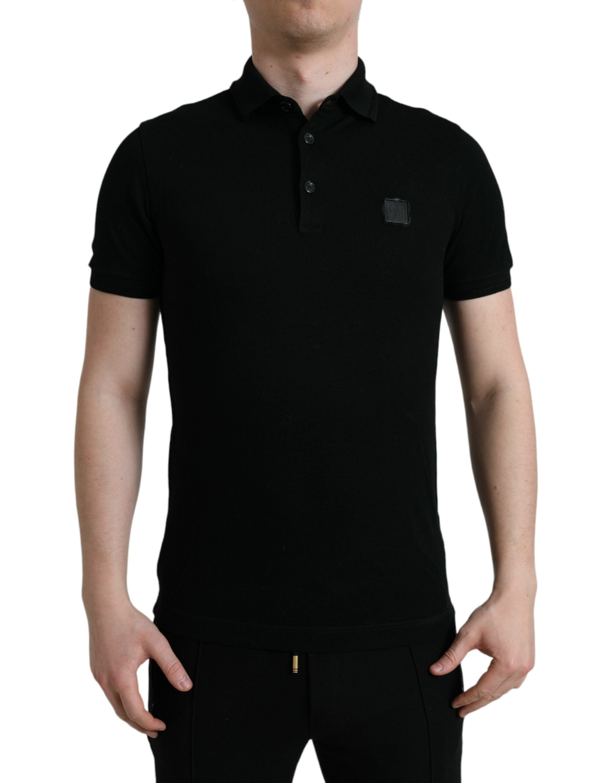 Dolce & Gabbana Black Logo Collared Short Sleeve T-shirt -   -  Dolce & Gabbana.