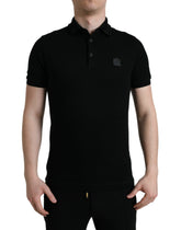 Dolce & Gabbana Black Logo Collared Short Sleeve T-shirt -   -  Dolce & Gabbana.