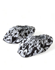 Dolce & Gabbana White Logo Print Nylon Slip On Flats Shoes -   -  Dolce & Gabbana.