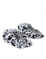 Dolce & Gabbana White Logo Print Nylon Slip On Flats Shoes -   -  Dolce & Gabbana.