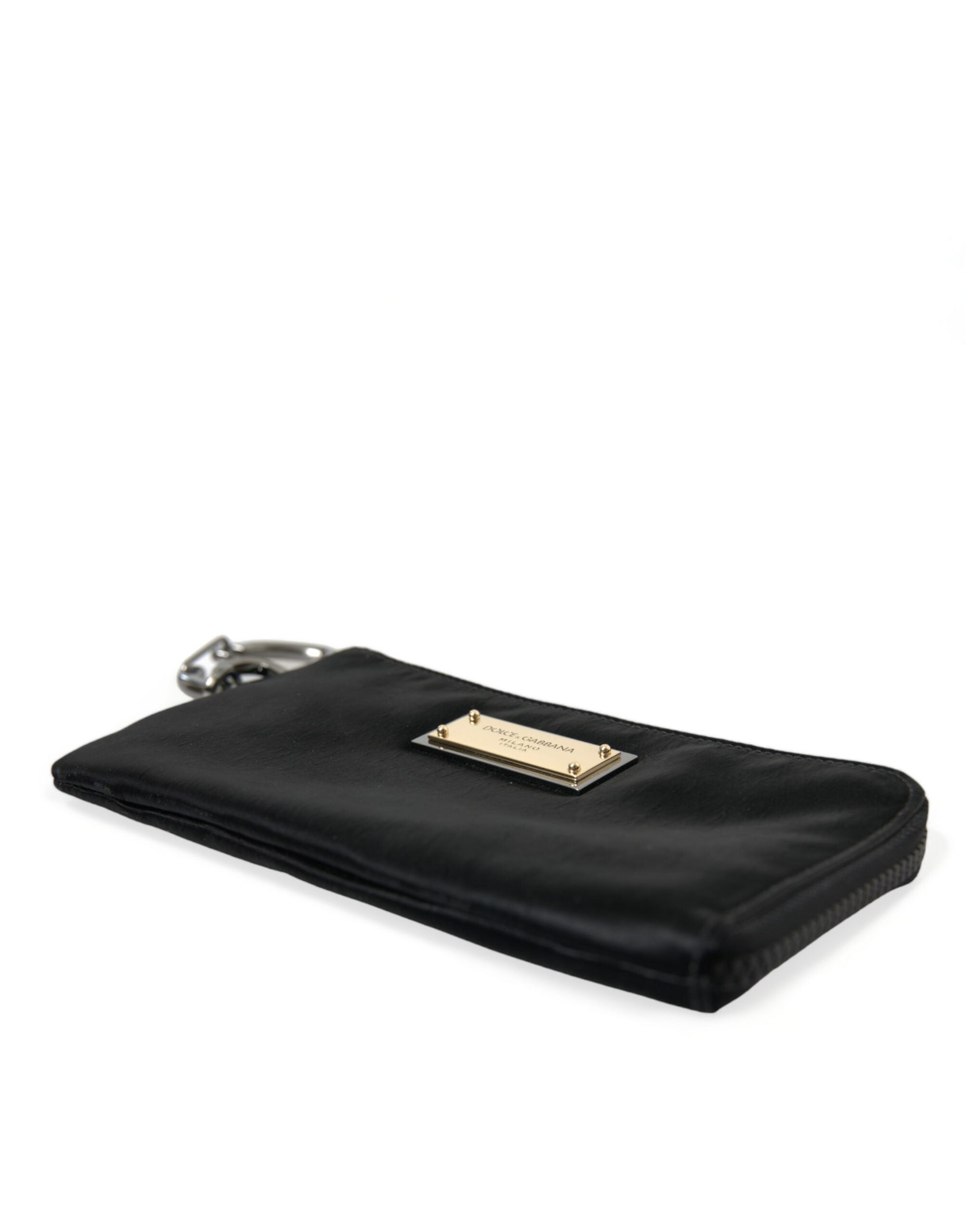 Dolce & Gabbana Black Nylon Logo Plaque Keyring Pouch Clutch Bags -   -  Dolce & Gabbana. Dolce & Gabbana Black Nylon Logo Plaque Keyring Pouch Clutch Bags -   -  Dolce & Gabbana.