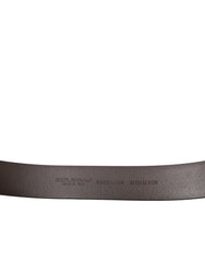Dolce & Gabbana Brown Calf Leather Gold Metal Buckle Belt -   -  Dolce & Gabbana.