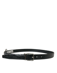 Dolce & Gabbana Black Leather Silver Metal Buckle Belt -   -  Dolce & Gabbana.