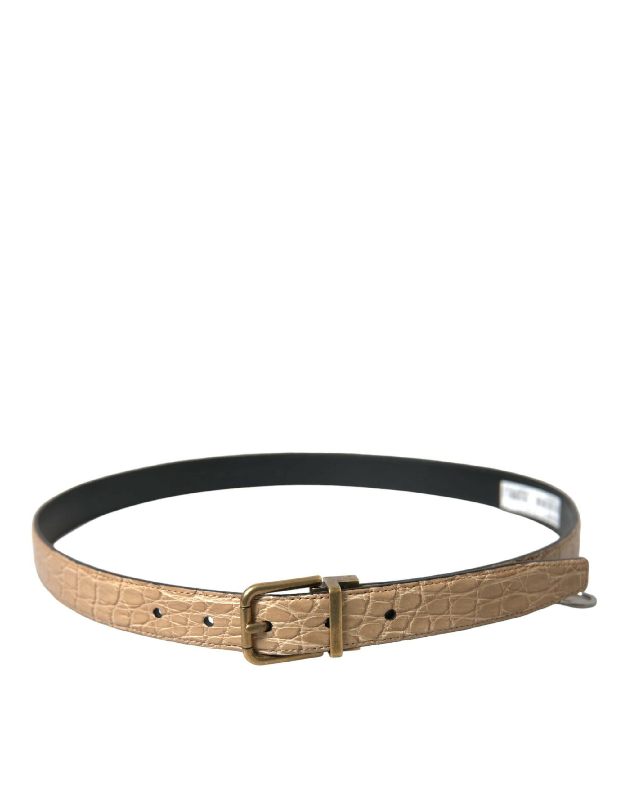 Dolce & Gabbana Beige Exotic Leather Gold Metal Buckle Belt -   -  Dolce & Gabbana. Dolce & Gabbana Beige Exotic Leather Gold Metal Buckle Belt -   -  Dolce & Gabbana.