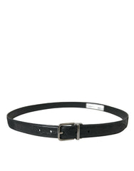 Dolce & Gabbana Black Leather Silver Metal Buckle Belt -   -  Dolce & Gabbana.