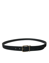 Dolce & Gabbana Black Suede Leather Gold Metal Buckle Belt -   -  Dolce & Gabbana.
