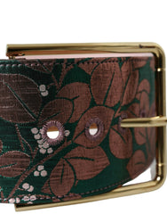 Dolce & Gabbana Multicolor Floral Jacquard Lurex Gold Buckle Belt -   -  Dolce & Gabbana.