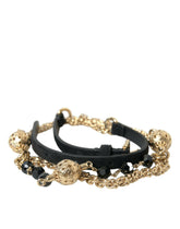 Dolce & Gabbana Black Suede Gold Chain Crystal Waist Belt -   -  Dolce & Gabbana.