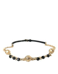 Dolce & Gabbana Black Suede Gold Chain Crystal Waist Belt -   -  Dolce & Gabbana.