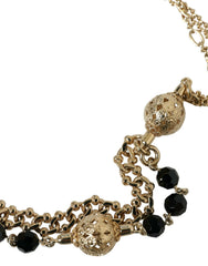 Dolce & Gabbana Black Suede Gold Chain Crystal Waist Belt -   -  Dolce & Gabbana.