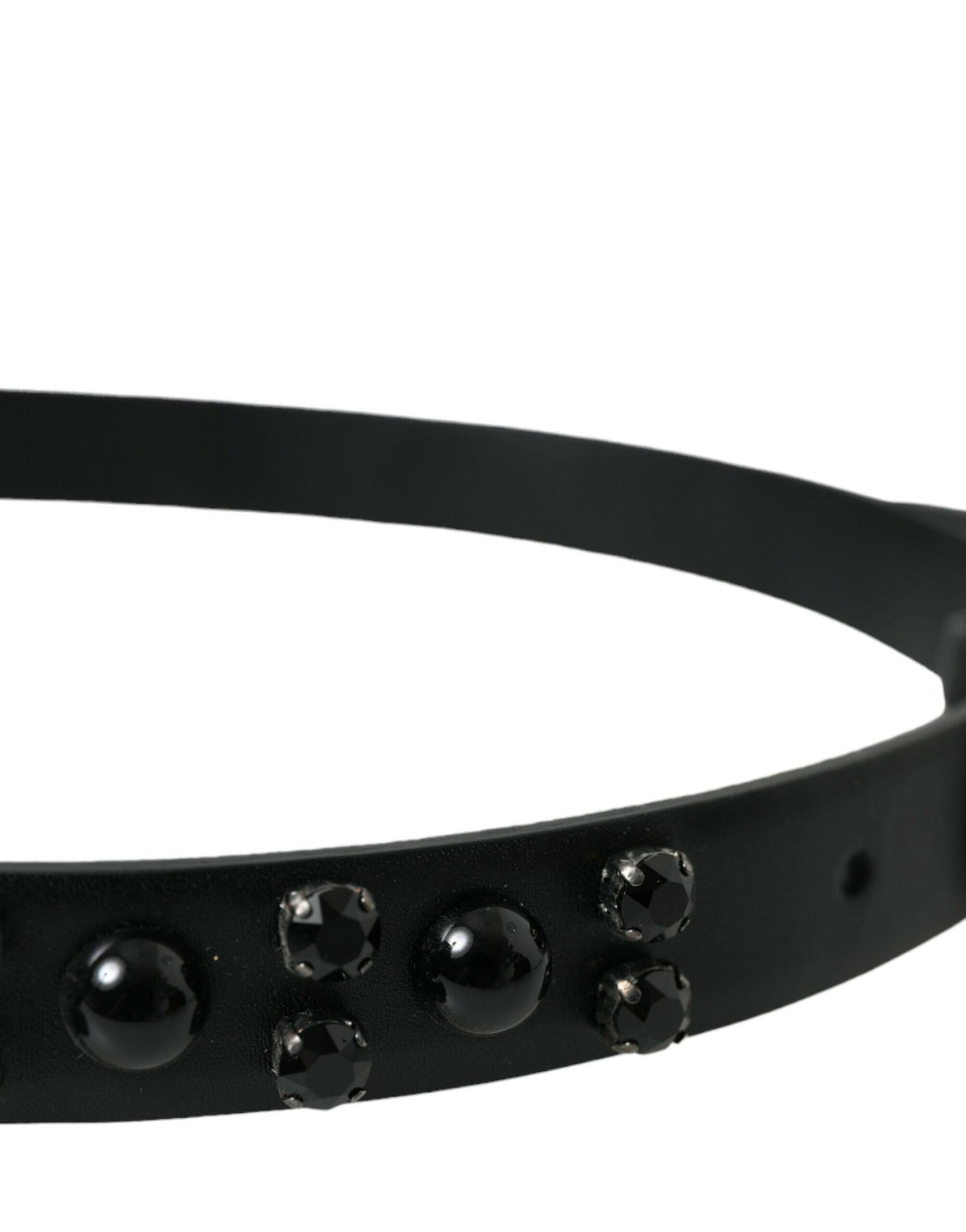 Dolce & Gabbana Black Embellished Leather Engraved Buckle Belt -   -  Dolce & Gabbana. Dolce & Gabbana Black Embellished Leather Engraved Buckle Belt -   -  Dolce & Gabbana.