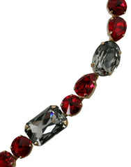 Dolce & Gabbana Red Leather Crystal Chain Waist Belt -   -  Dolce & Gabbana.