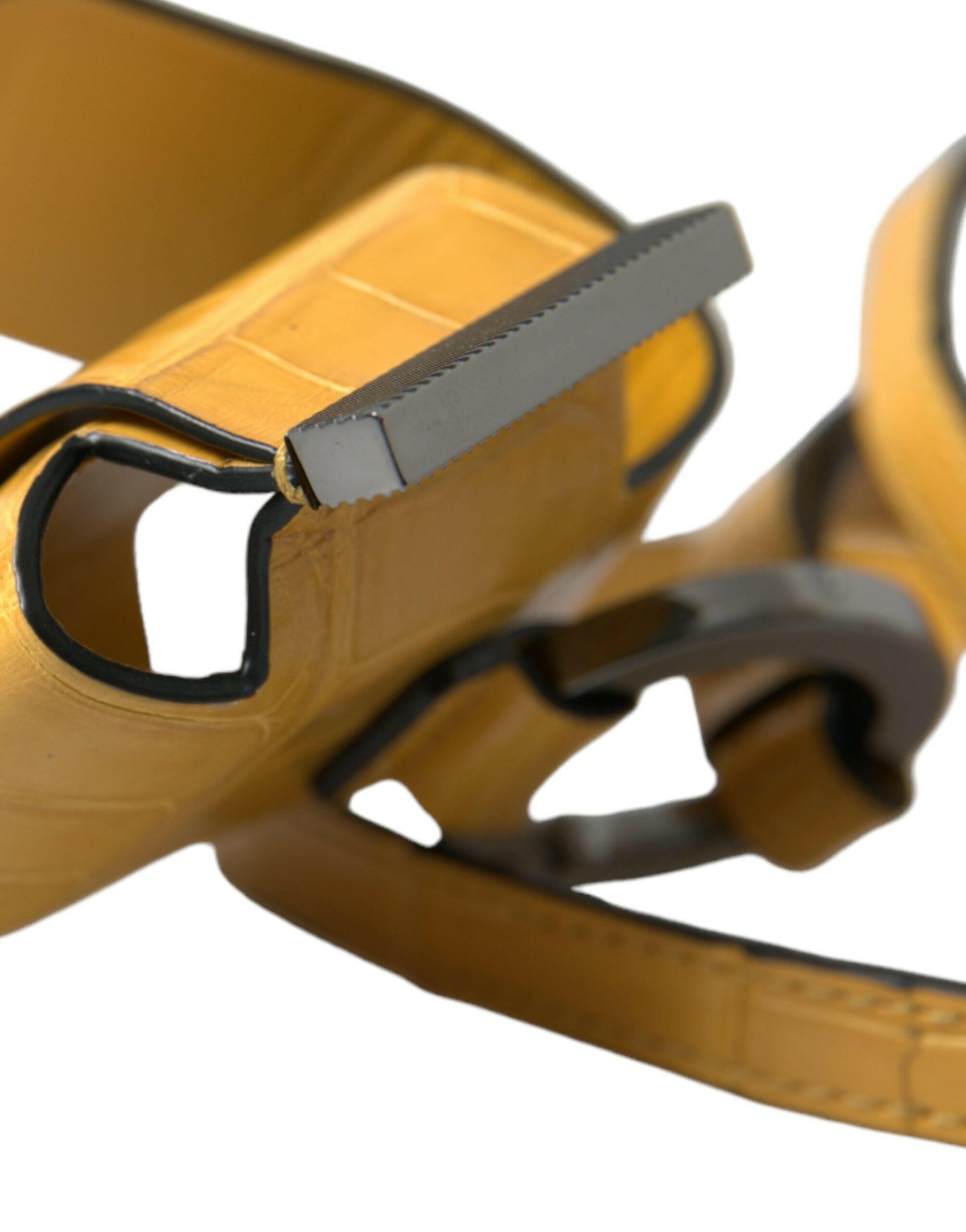 Dolce & Gabbana Yellow Crocodile Leather Logo Print Lanyard Keychain -   -  Dolce & Gabbana. Dolce & Gabbana Yellow Crocodile Leather Logo Print Lanyard Keychain -   -  Dolce & Gabbana.